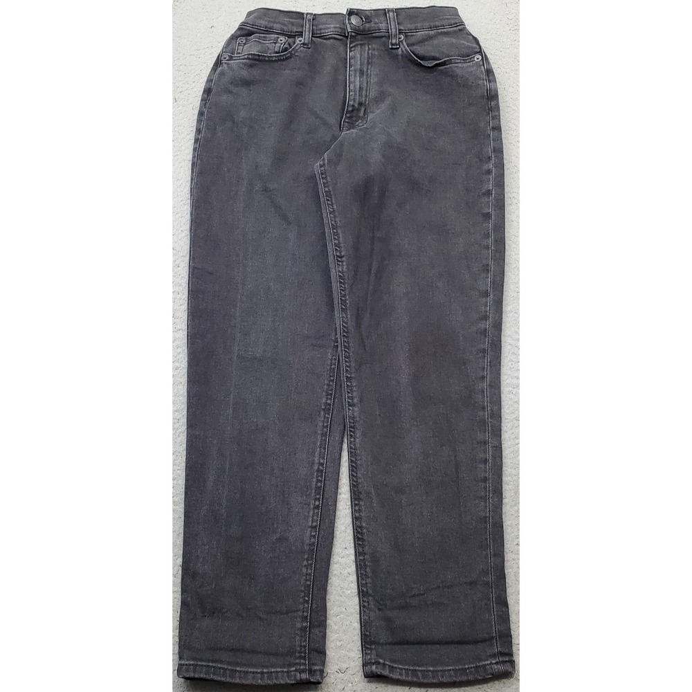 Aéropostale Curvy Mom Jeans Womens 2 Reg Black Denim Straight Leg High Waist
